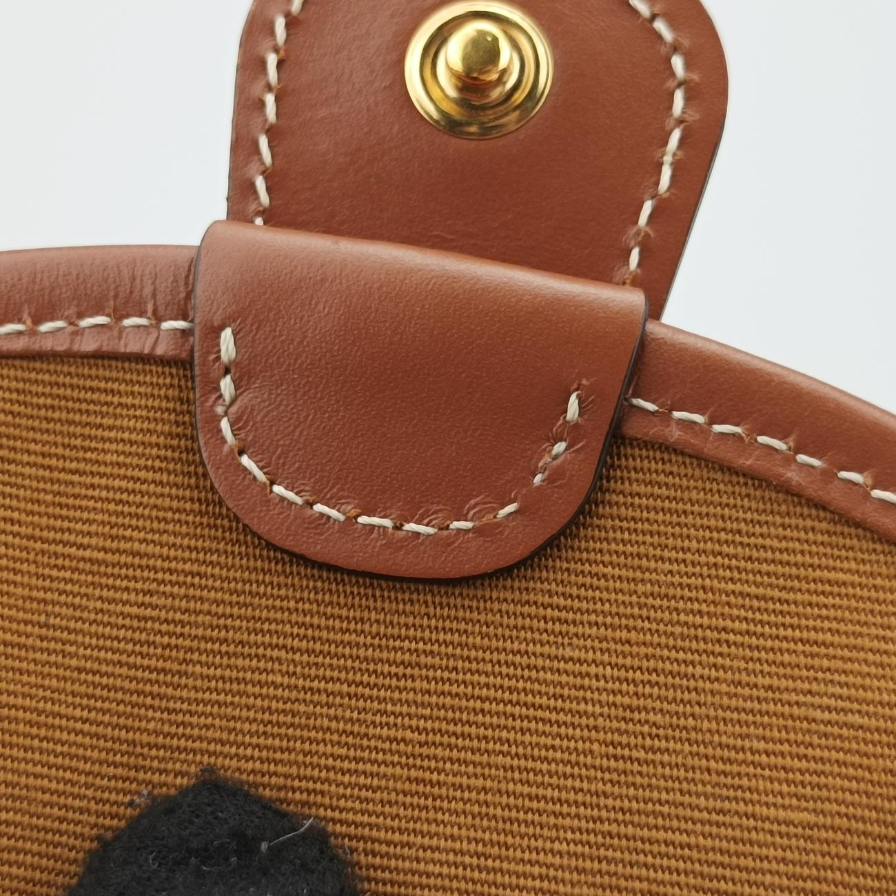 Pre-owned Celine Triomphe Mini Besace White×brown PVC coated canvas  shoulderbag | stylenewstar