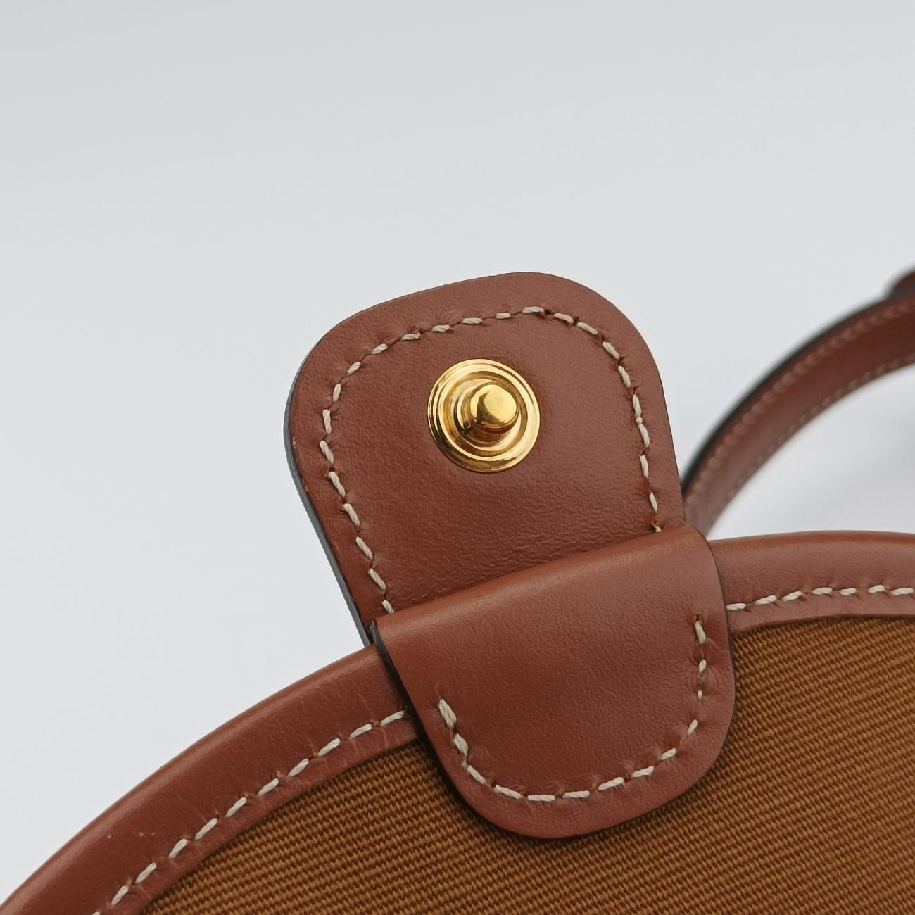 Pre-owned Celine Triomphe Mini Besace White×brown PVC coated canvas  shoulderbag | stylenewstar