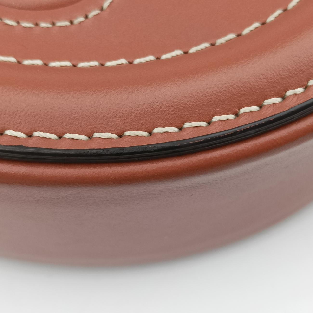 Pre-owned Celine Oval Purse Cuir Triomphe Brown Leather  shoulderbag | stylenewstar