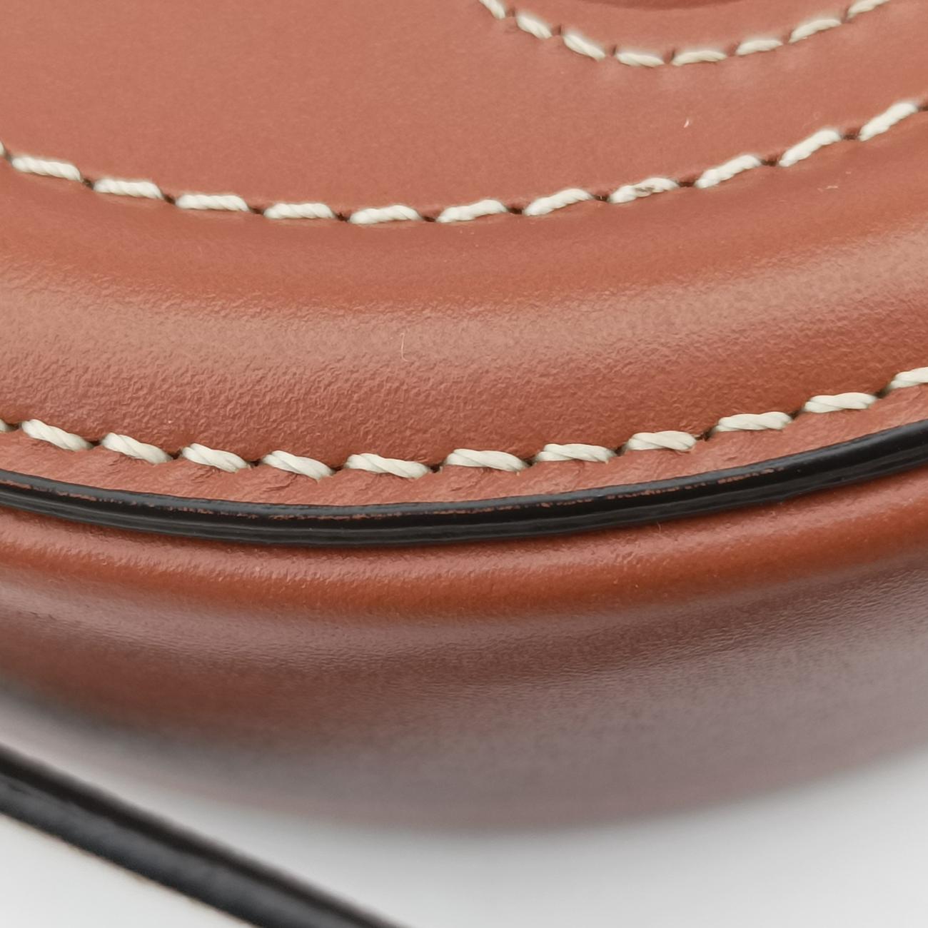 Pre-owned Celine Oval Purse Cuir Triomphe Brown Leather  shoulderbag | stylenewstar