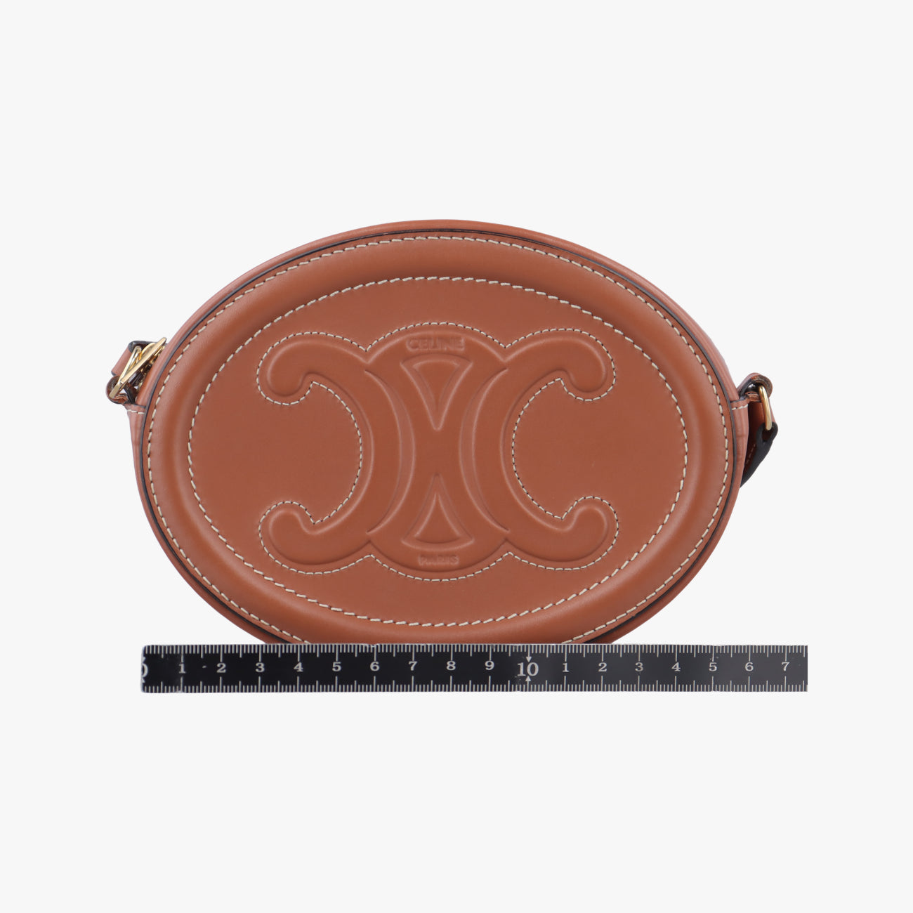 Pre-owned Celine Oval Purse Cuir Triomphe Brown Leather  shoulderbag | stylenewstar