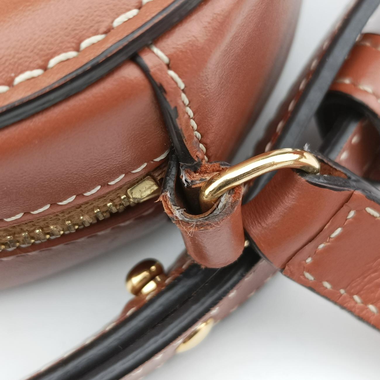 Pre-owned Celine Oval Purse Cuir Triomphe Brown Leather  shoulderbag | stylenewstar