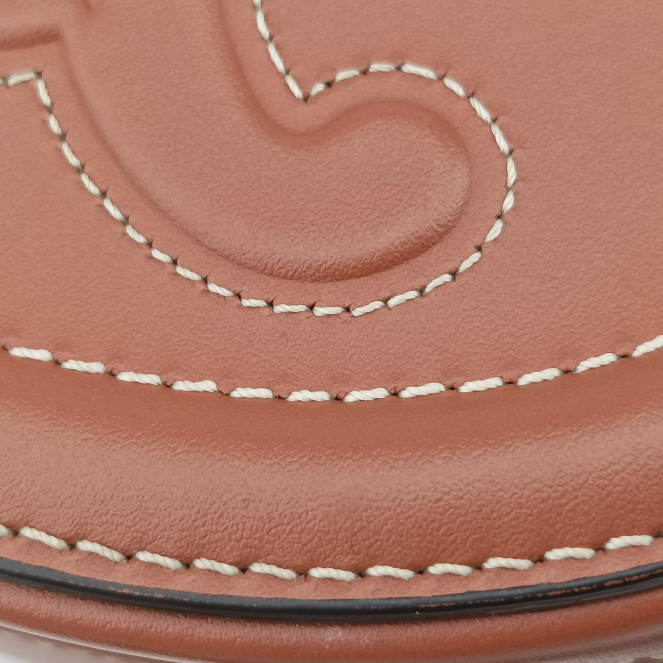 Pre-owned Celine Oval Purse Cuir Triomphe Brown Leather  shoulderbag | stylenewstar