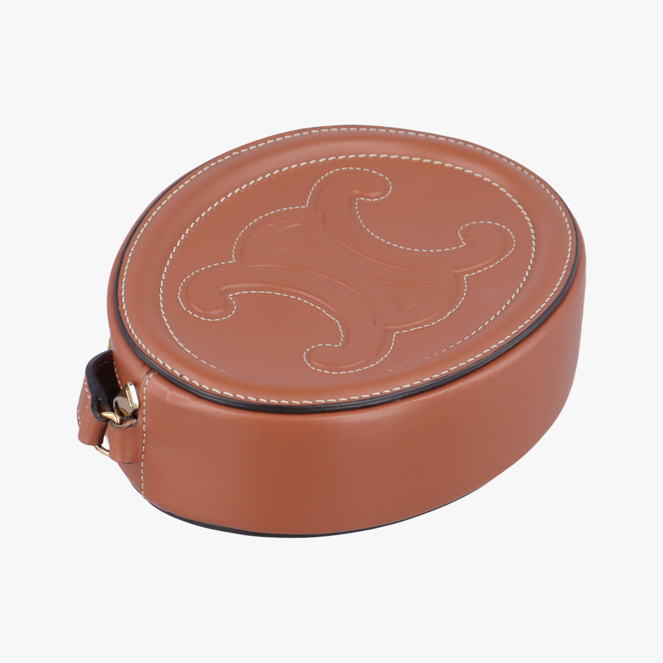 Pre-owned Celine Oval Purse Cuir Triomphe Brown Leather  shoulderbag | stylenewstar