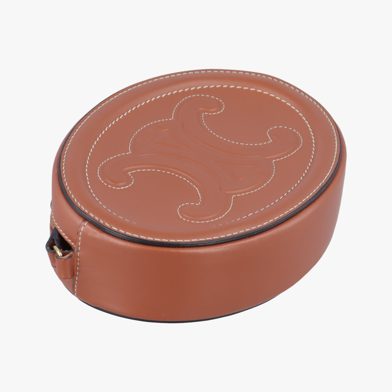 Pre-owned Celine Oval Purse Cuir Triomphe Brown Leather  shoulderbag | stylenewstar