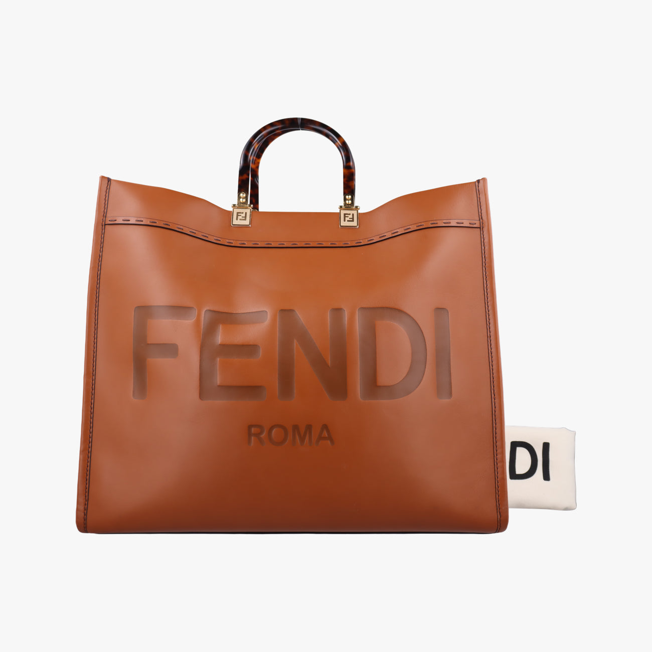 Vintage Fendi Sunshine Camel Leather 8BH372 handbag | stylenewstar