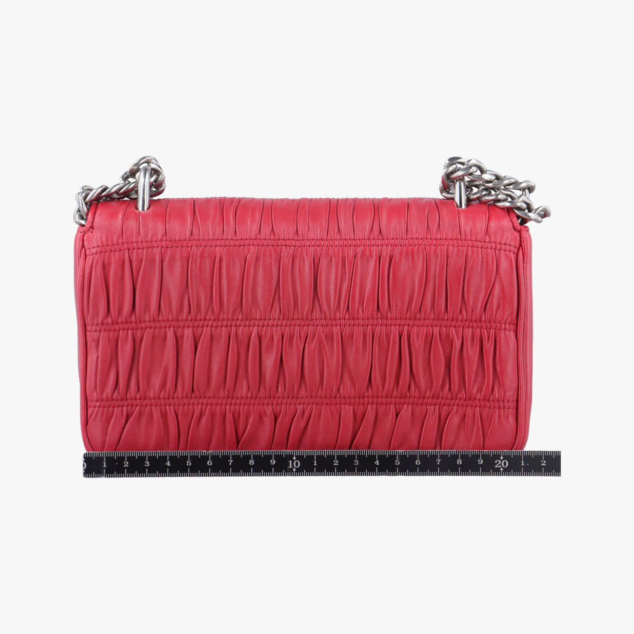 Pre-owned Prada Nappa Gaufre Sound Lock Red lambskin 1BD139 shoulderbag | stylenewstar