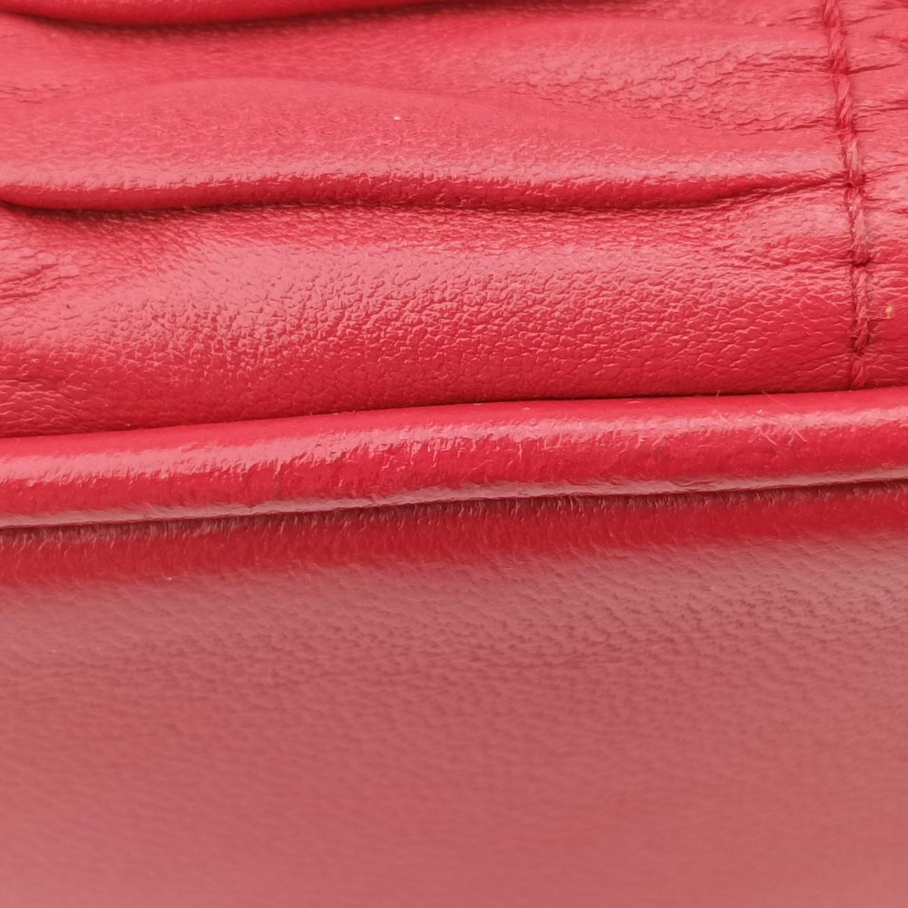 Pre-owned Prada Nappa Gaufre Sound Lock Red lambskin 1BD139 shoulderbag | stylenewstar