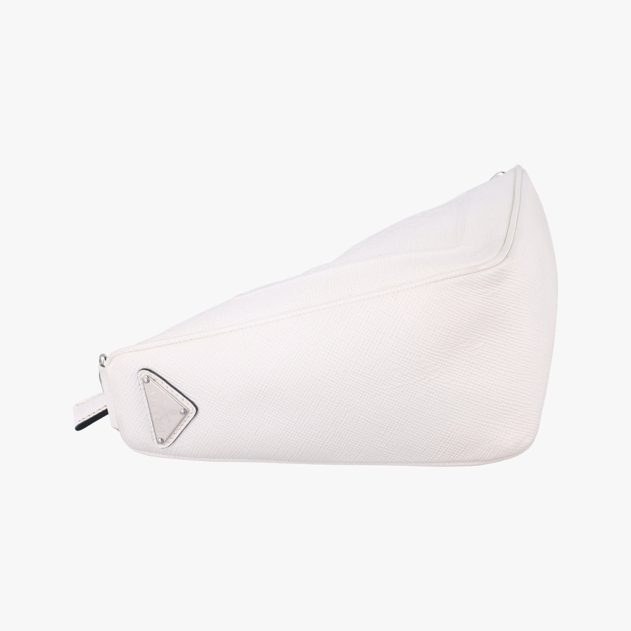 Vintage Prada Triangle Logo Plate White SAFFIANO Leather  shoulderbag | stylenewstar