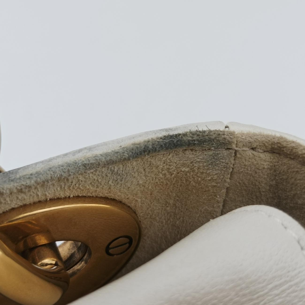 Pre-owned Christian Dior Lady Dior White Leather  shoulderbag | stylenewstar