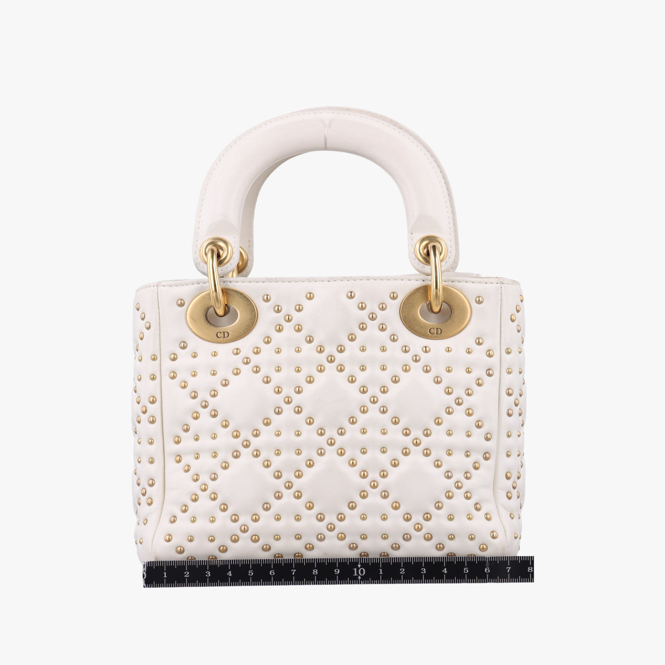Pre-owned Christian Dior Lady Dior White Leather  shoulderbag | stylenewstar