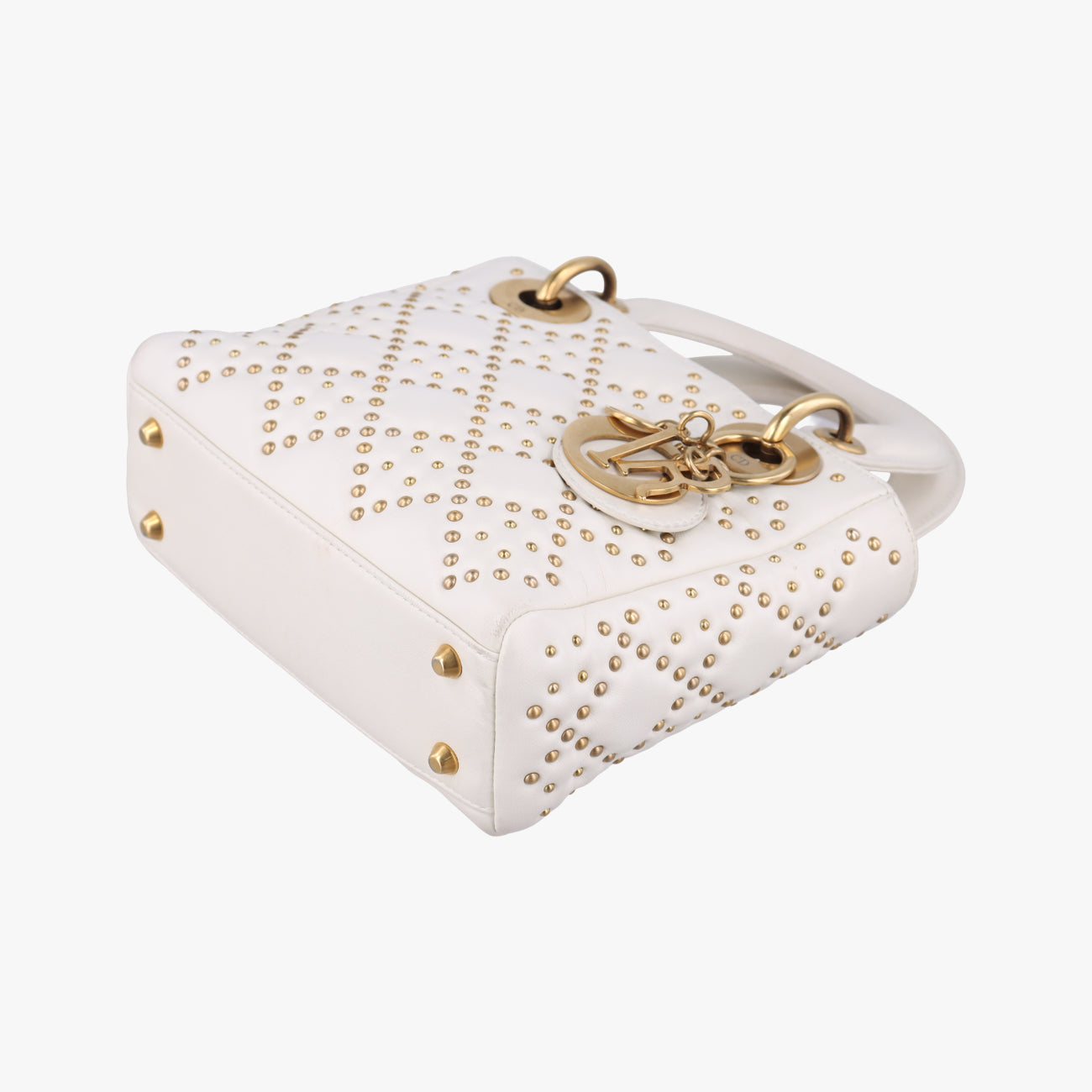 Pre-owned Christian Dior Lady Dior White Leather  shoulderbag | stylenewstar