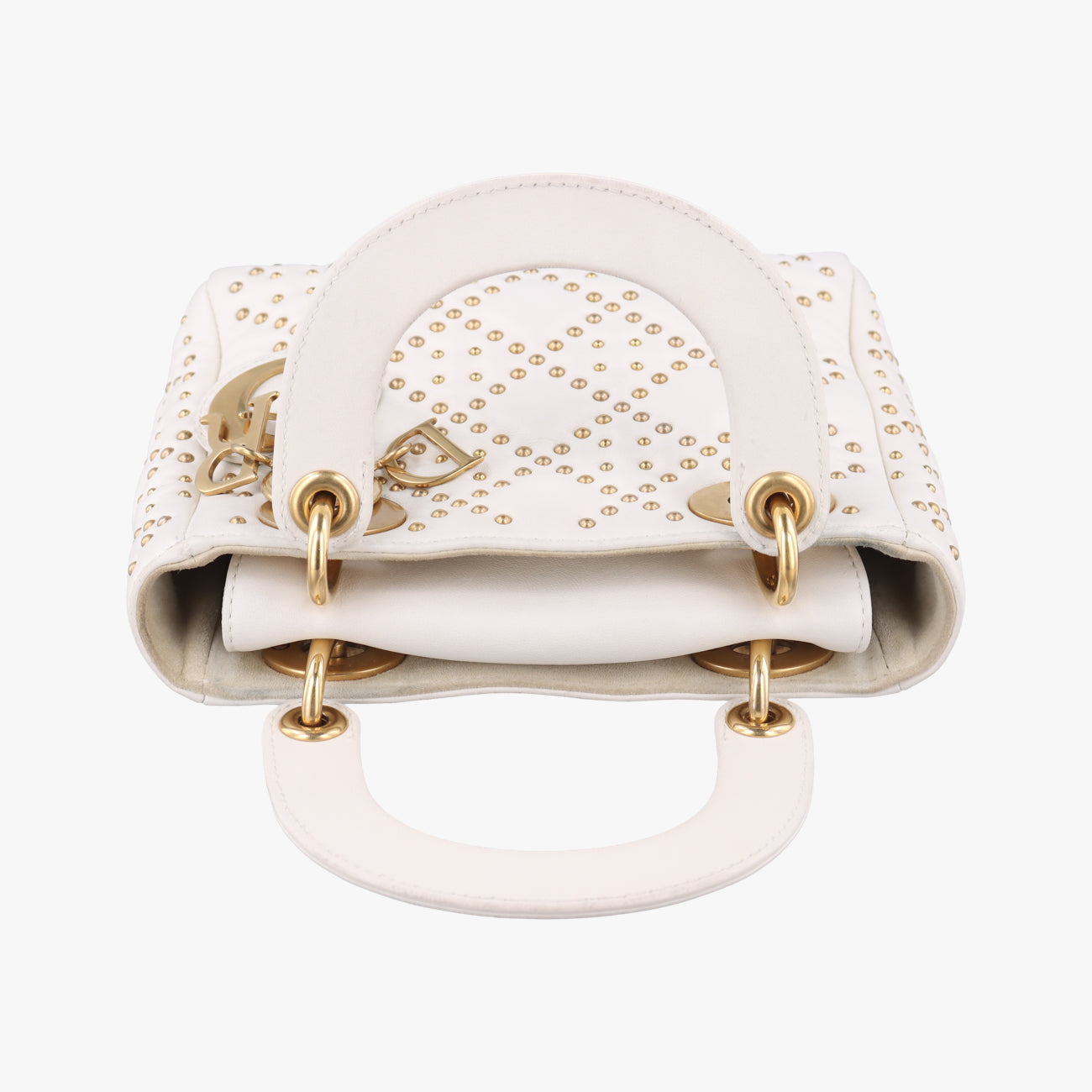 Pre-owned Christian Dior Lady Dior White Leather  shoulderbag | stylenewstar