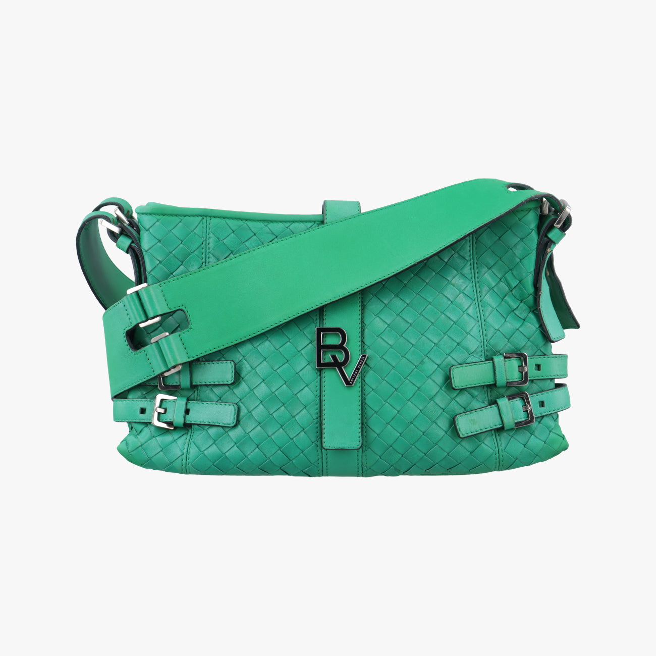 Pre-owned Bottega Veneta Intrecciato Green lambskin  shoulderbag | stylenewstar