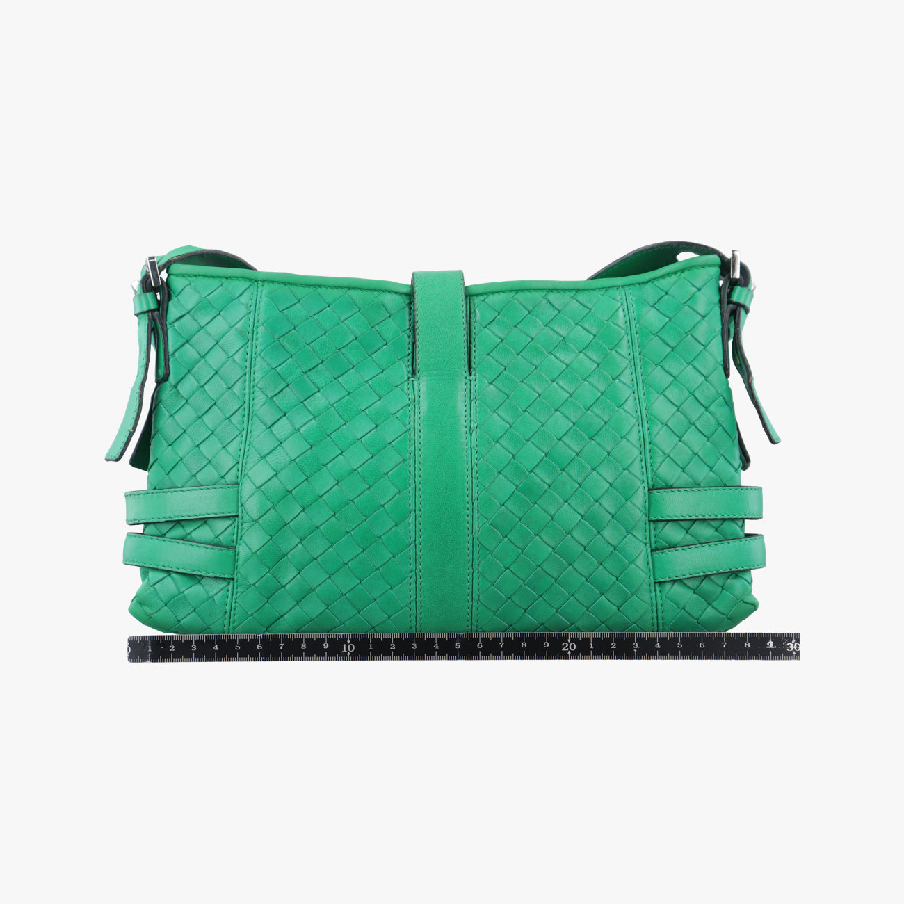 Pre-owned Bottega Veneta Intrecciato Green lambskin  shoulderbag | stylenewstar