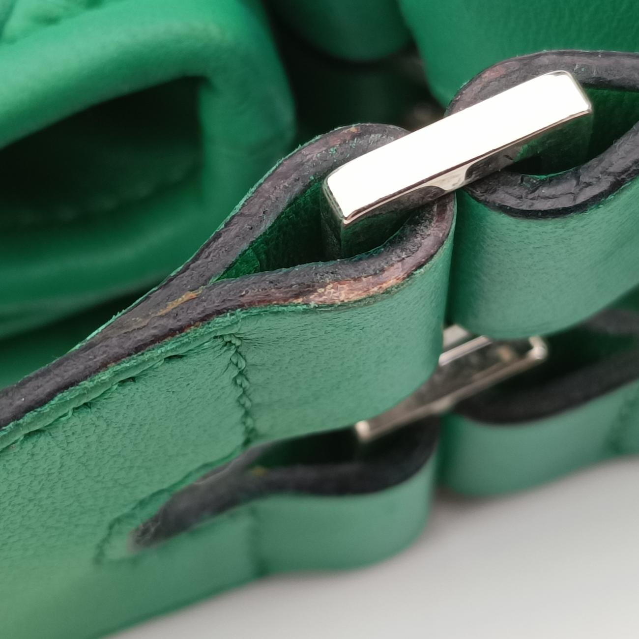 Pre-owned Bottega Veneta Intrecciato Green lambskin  shoulderbag | stylenewstar