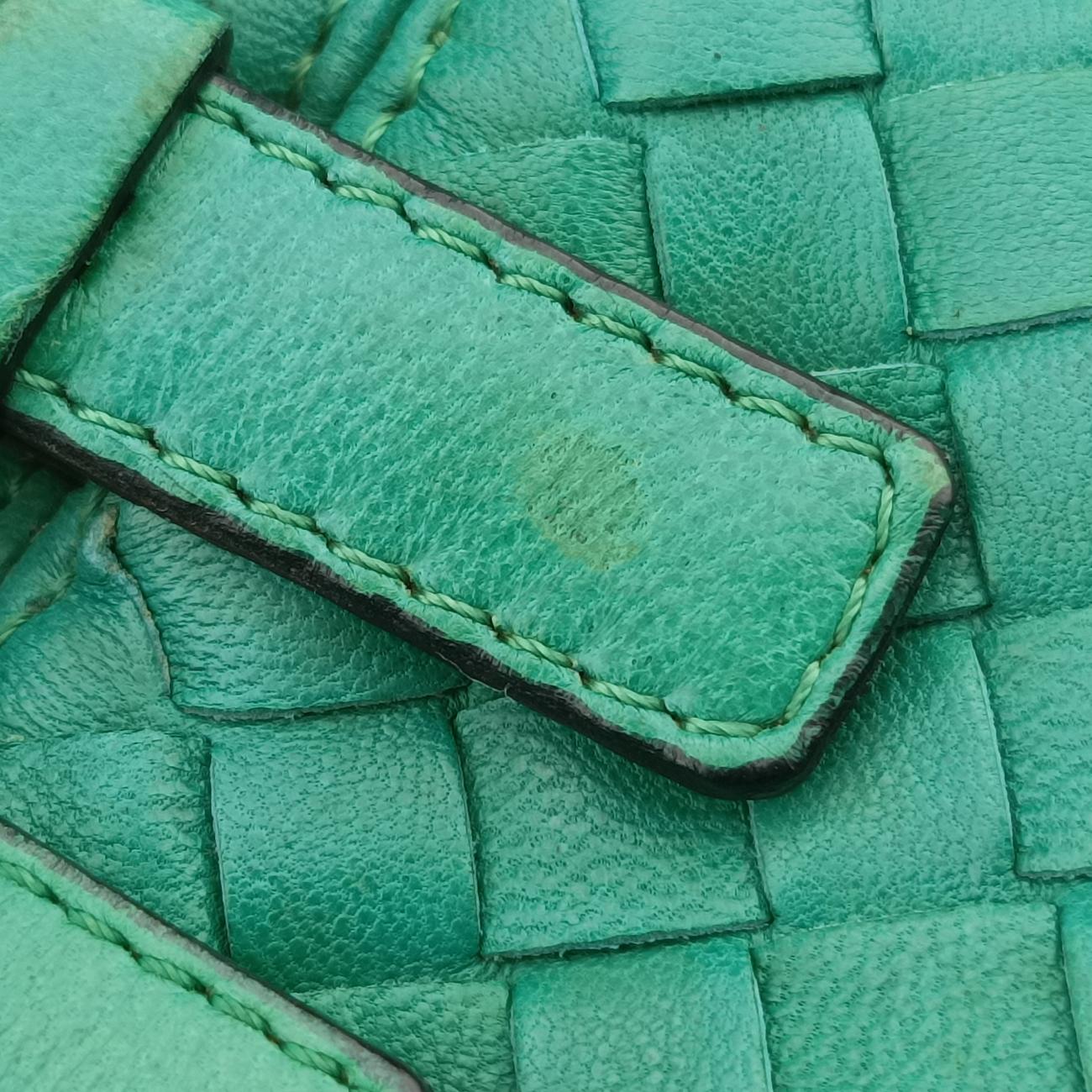 Pre-owned Bottega Veneta Intrecciato Green lambskin  shoulderbag | stylenewstar