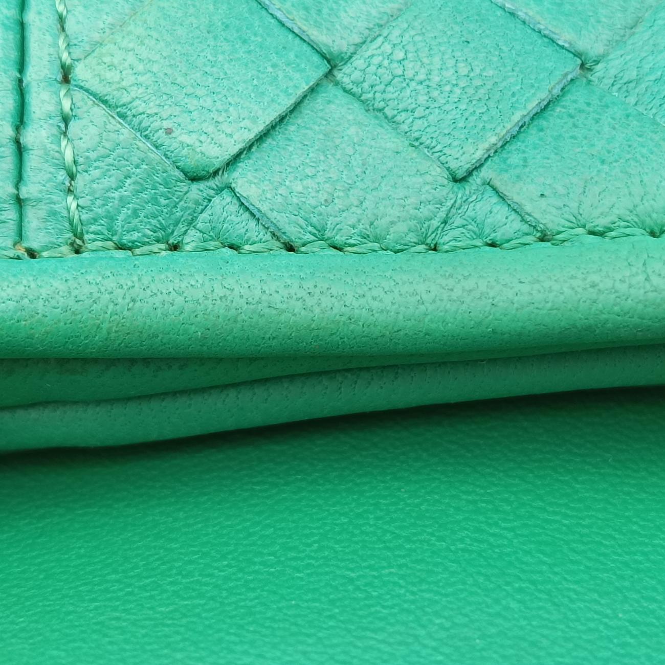 Pre-owned Bottega Veneta Intrecciato Green lambskin  shoulderbag | stylenewstar