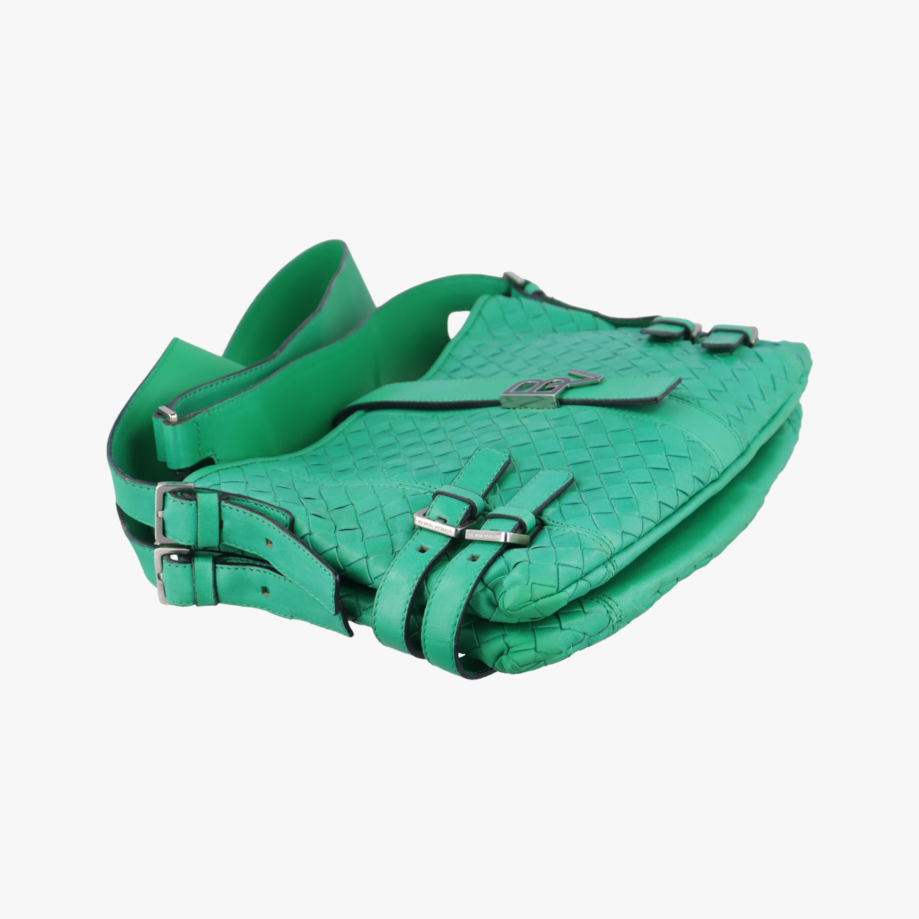 Pre-owned Bottega Veneta Intrecciato Green lambskin  shoulderbag | stylenewstar