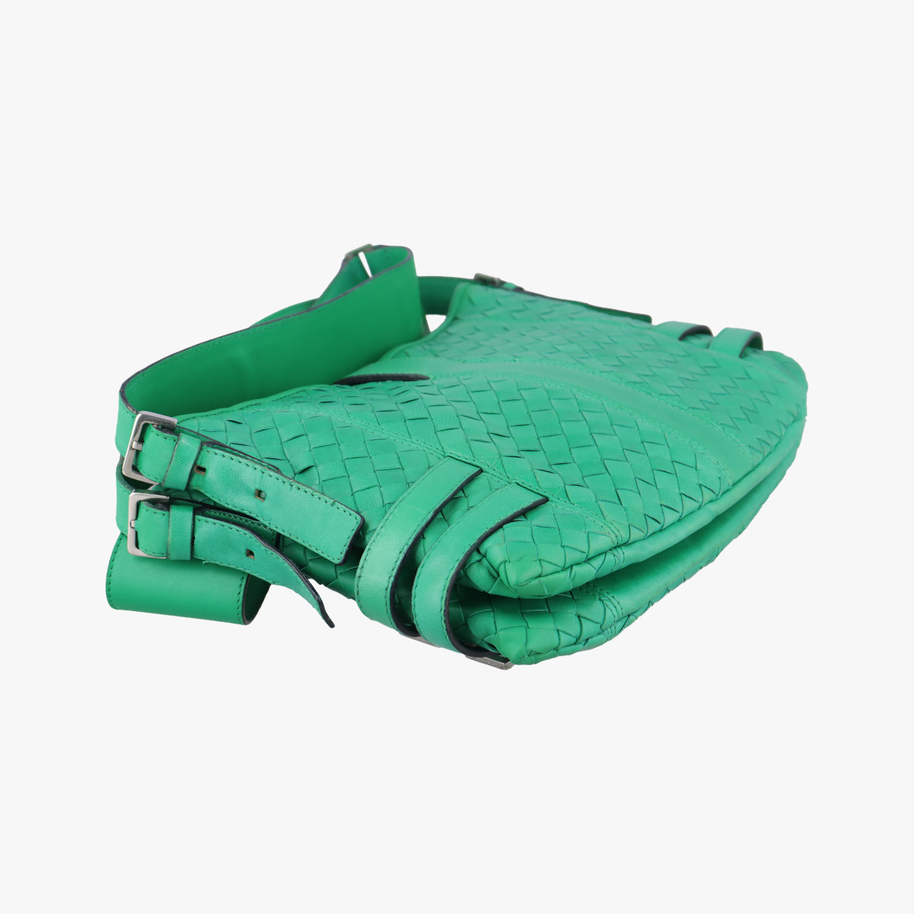Pre-owned Bottega Veneta Intrecciato Green lambskin  shoulderbag | stylenewstar