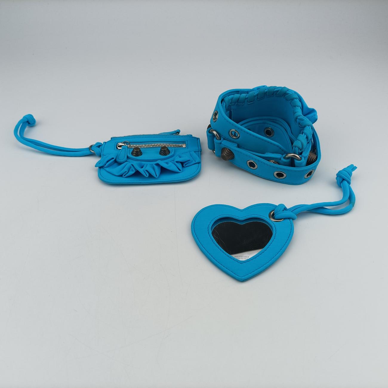 Secondhand Balenciaga Le Cagole mini Blue Nylon Stretch Fabric  shoulderbag | stylenewstar