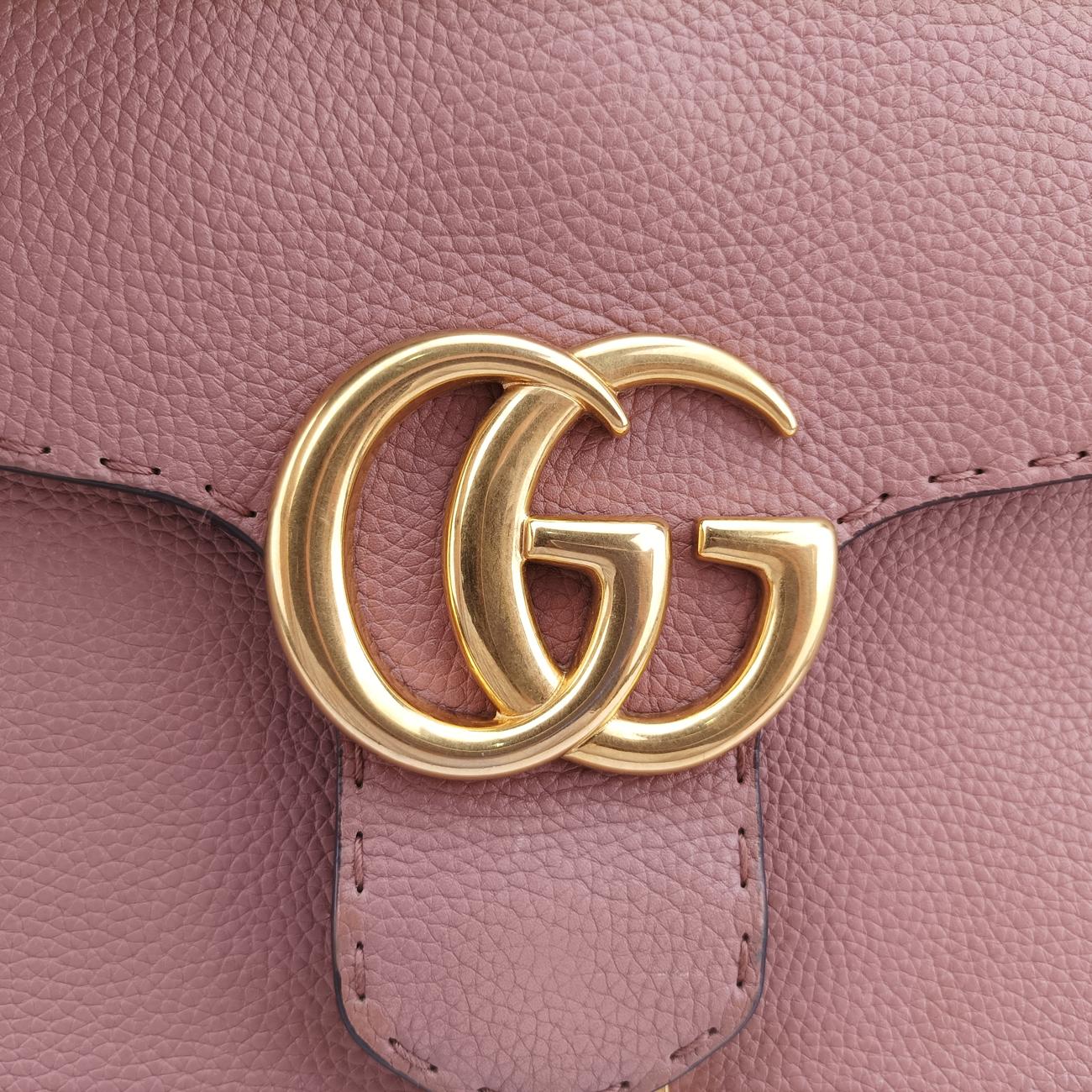 Pre-owned Gucci GG Marmont Pink Leather 421890 shoulderbag | stylenewstar