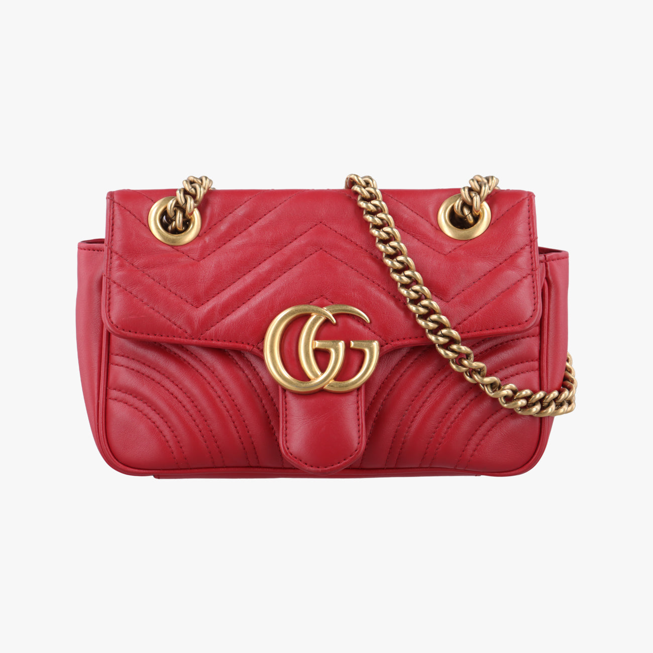 Vintage Gucci GG Marmont Red Leather 446744 shoulderbag | stylenewstar