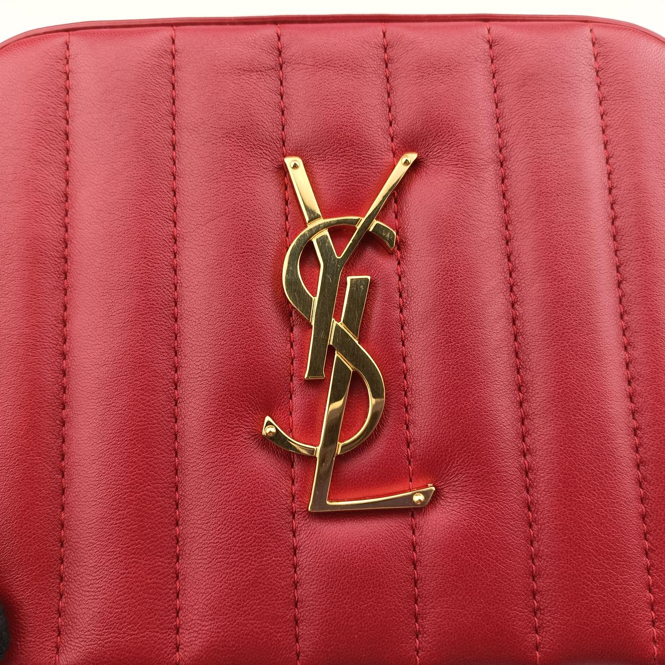 Pre-owned Yves Saint Laurent VICKY Red Leather 557574 bum bag/waist bag | stylenewstar