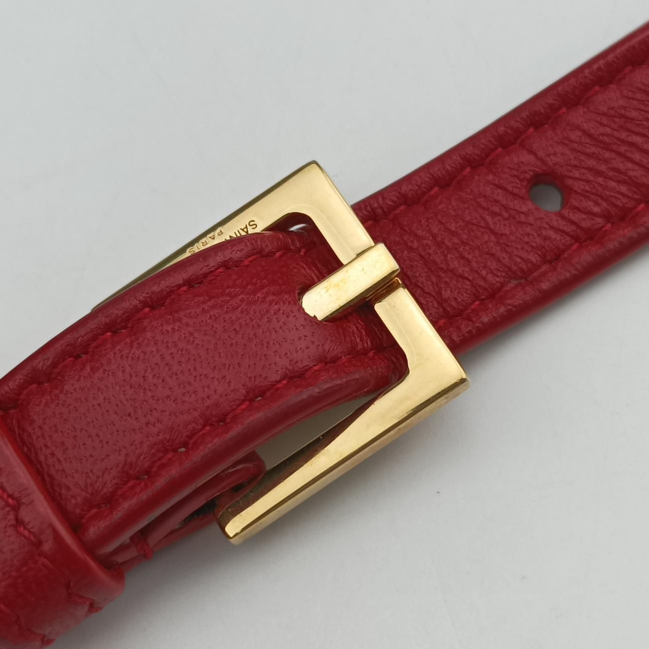 Pre-owned Yves Saint Laurent VICKY Red Leather 557574 bum bag/waist bag | stylenewstar