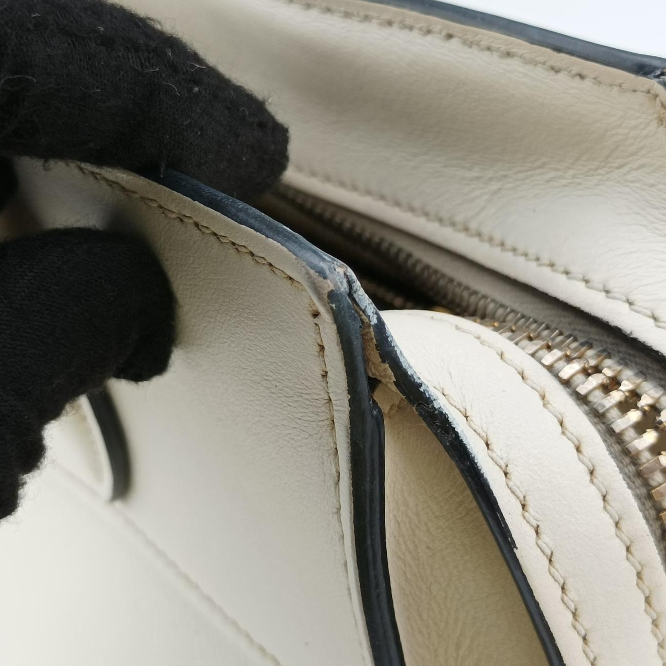 Pre-owned Prada Esplanade White SAFFIANO Leather 1BA045 shoulderbag | stylenewstar