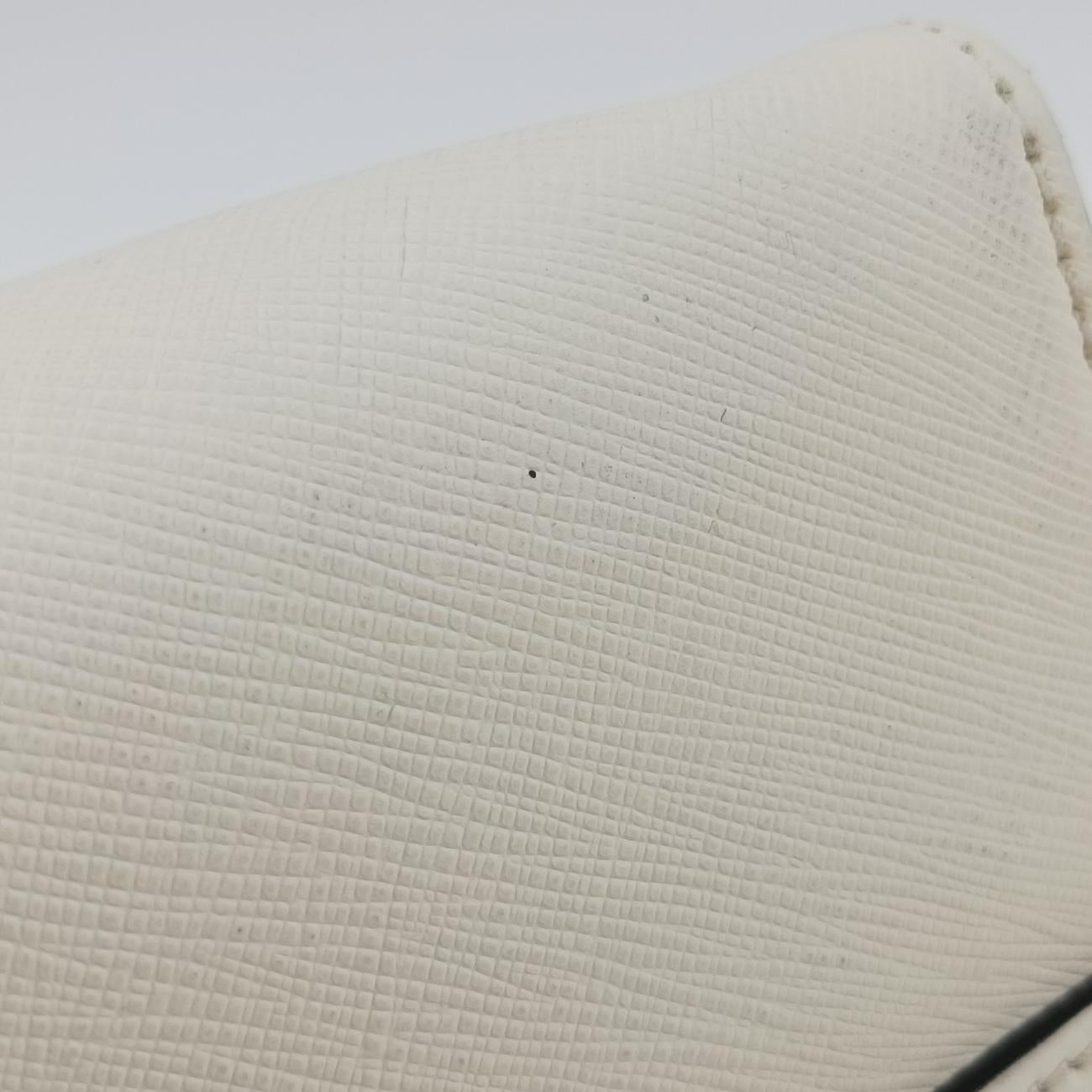 Pre-owned Prada Esplanade White SAFFIANO Leather 1BA045 shoulderbag | stylenewstar