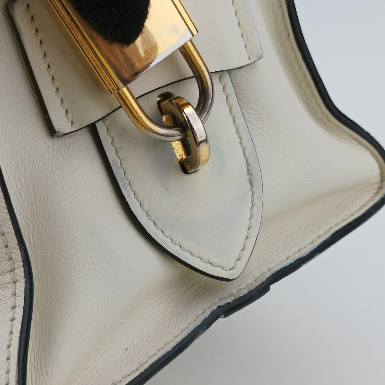 Pre-owned Prada Esplanade White SAFFIANO Leather 1BA045 shoulderbag | stylenewstar