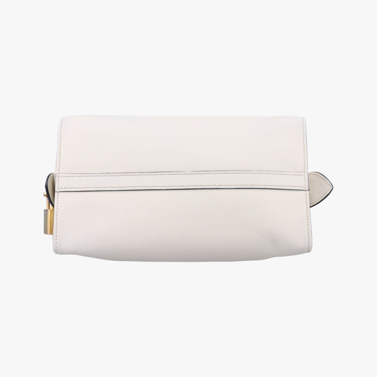 Pre-owned Prada Esplanade White SAFFIANO Leather 1BA045 shoulderbag | stylenewstar