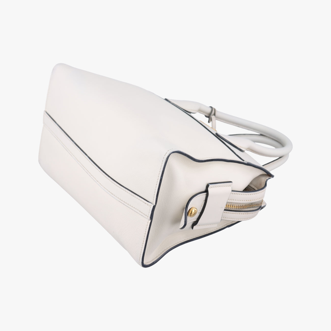 Pre-owned Prada Esplanade White SAFFIANO Leather 1BA045 shoulderbag | stylenewstar