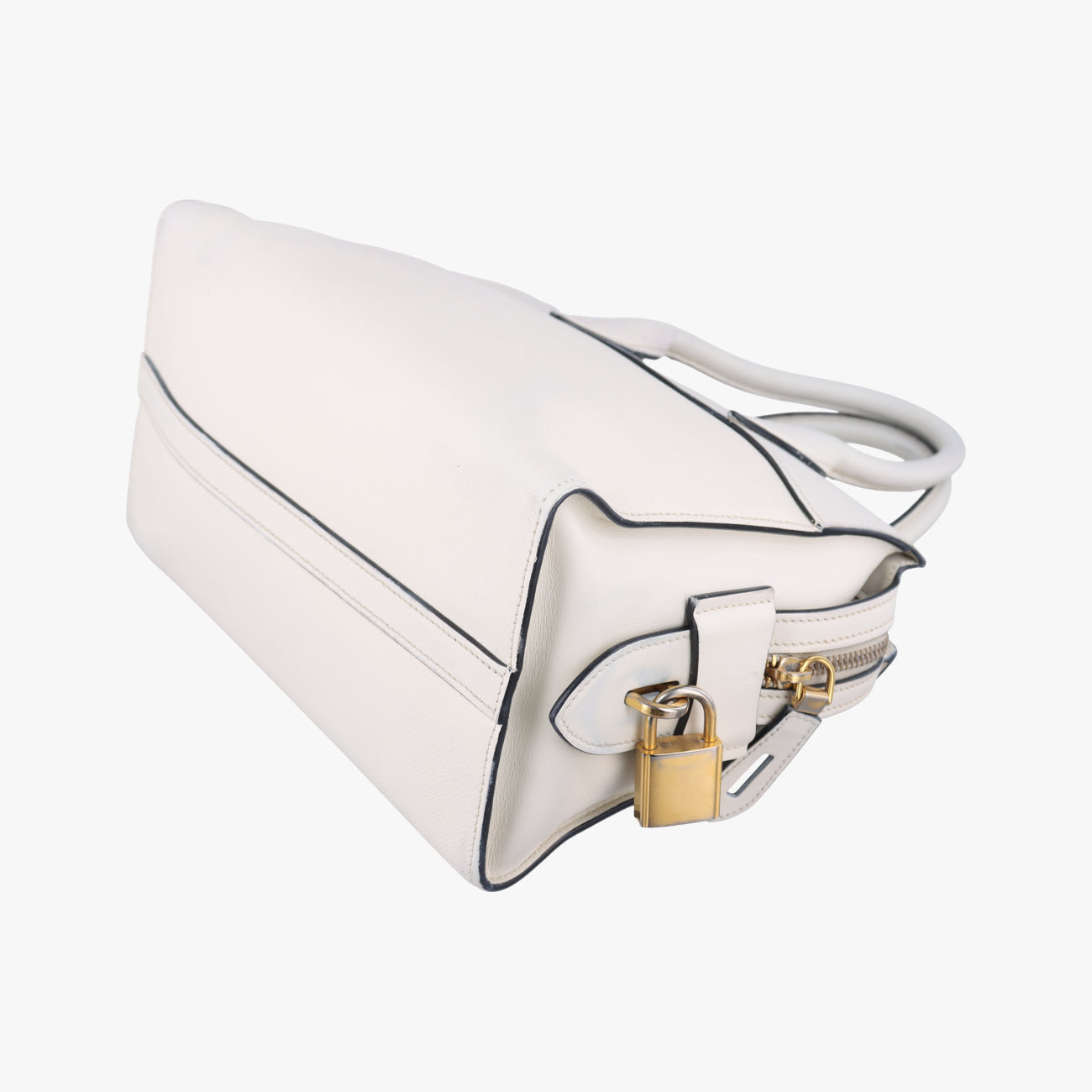 Pre-owned Prada Esplanade White SAFFIANO Leather 1BA045 shoulderbag | stylenewstar