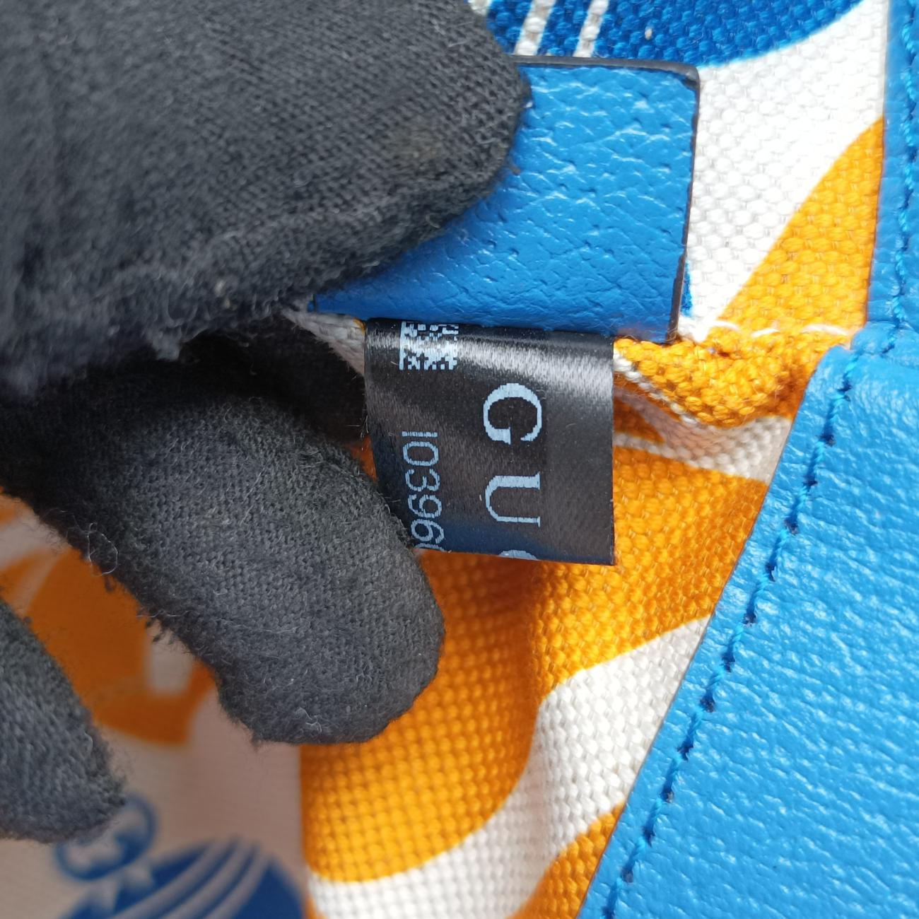 Pre-owned Gucci Adidas collaboration Horsebit Blue×white Leather 722009 shoulderbag | stylenewstar