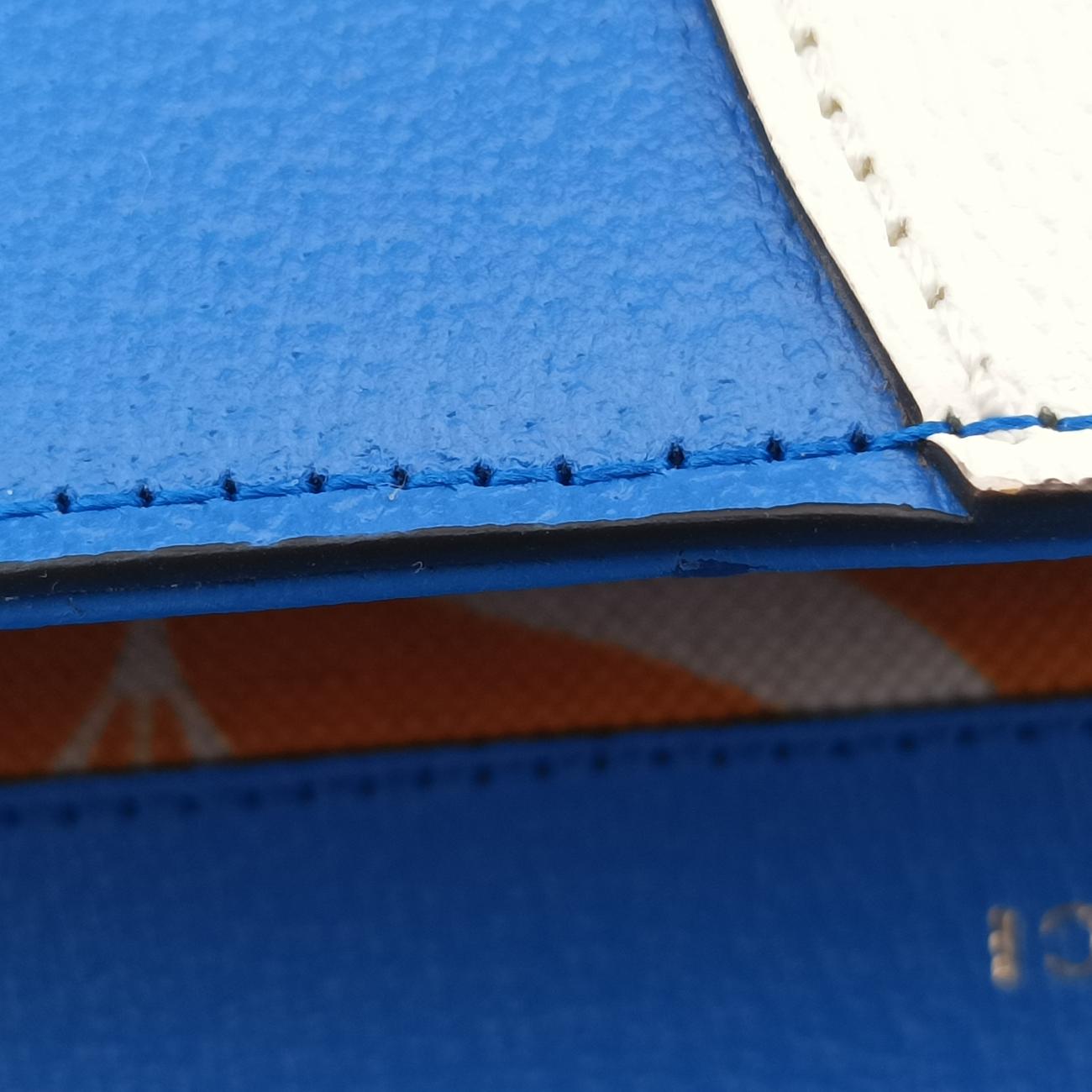 Pre-owned Gucci Adidas collaboration Horsebit Blue×white Leather 722009 shoulderbag | stylenewstar