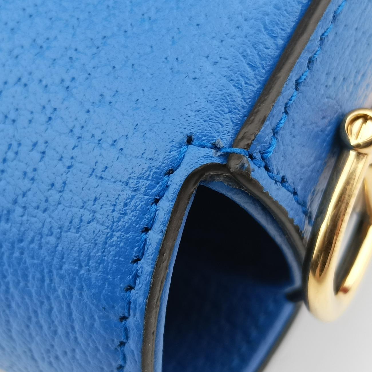 Pre-owned Gucci Adidas collaboration Horsebit Blue×white Leather 722009 shoulderbag | stylenewstar