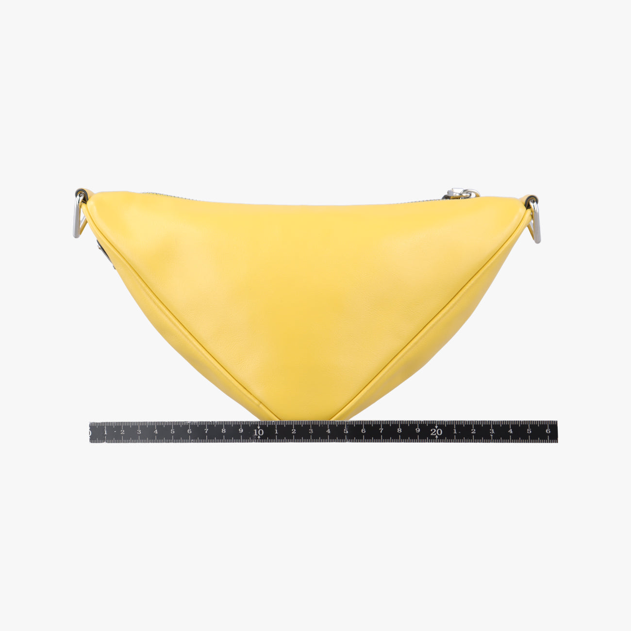 Pre-owned Prada triangle embossed logo Yellow Leather 1BH190 shoulderbag | stylenewstar