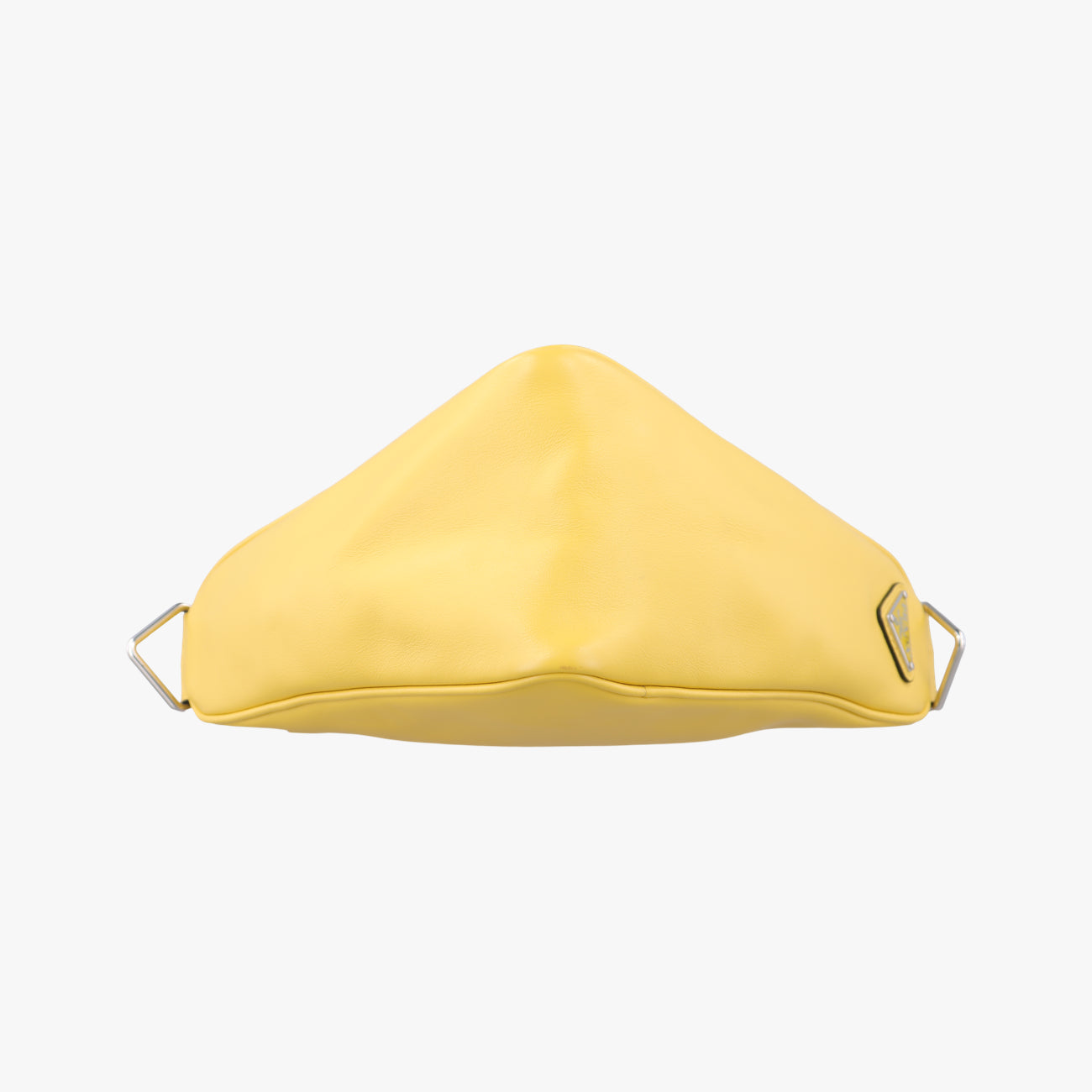 Pre-owned Prada triangle embossed logo Yellow Leather 1BH190 shoulderbag | stylenewstar