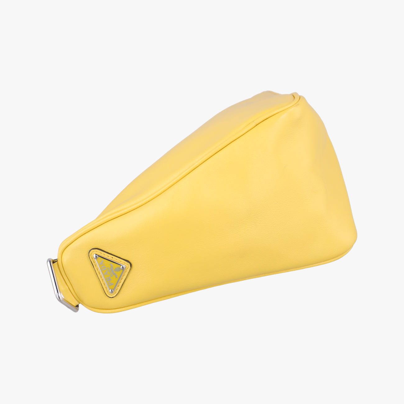 Pre-owned Prada triangle embossed logo Yellow Leather 1BH190 shoulderbag | stylenewstar