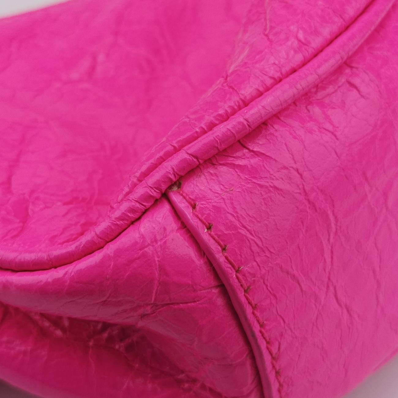 Pre-owned Balenciaga Le Cagole Rose lambskin  shoulderbag | stylenewstar