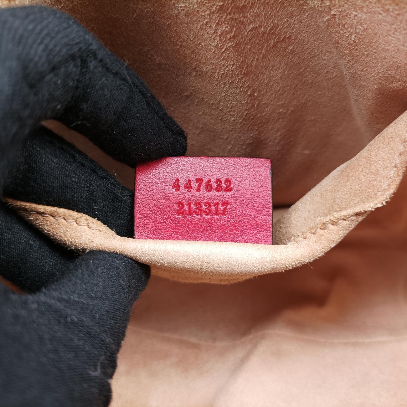 Pre-owned Gucci GG Marmont Red Leather 447632 shoulderbag | stylenewstar