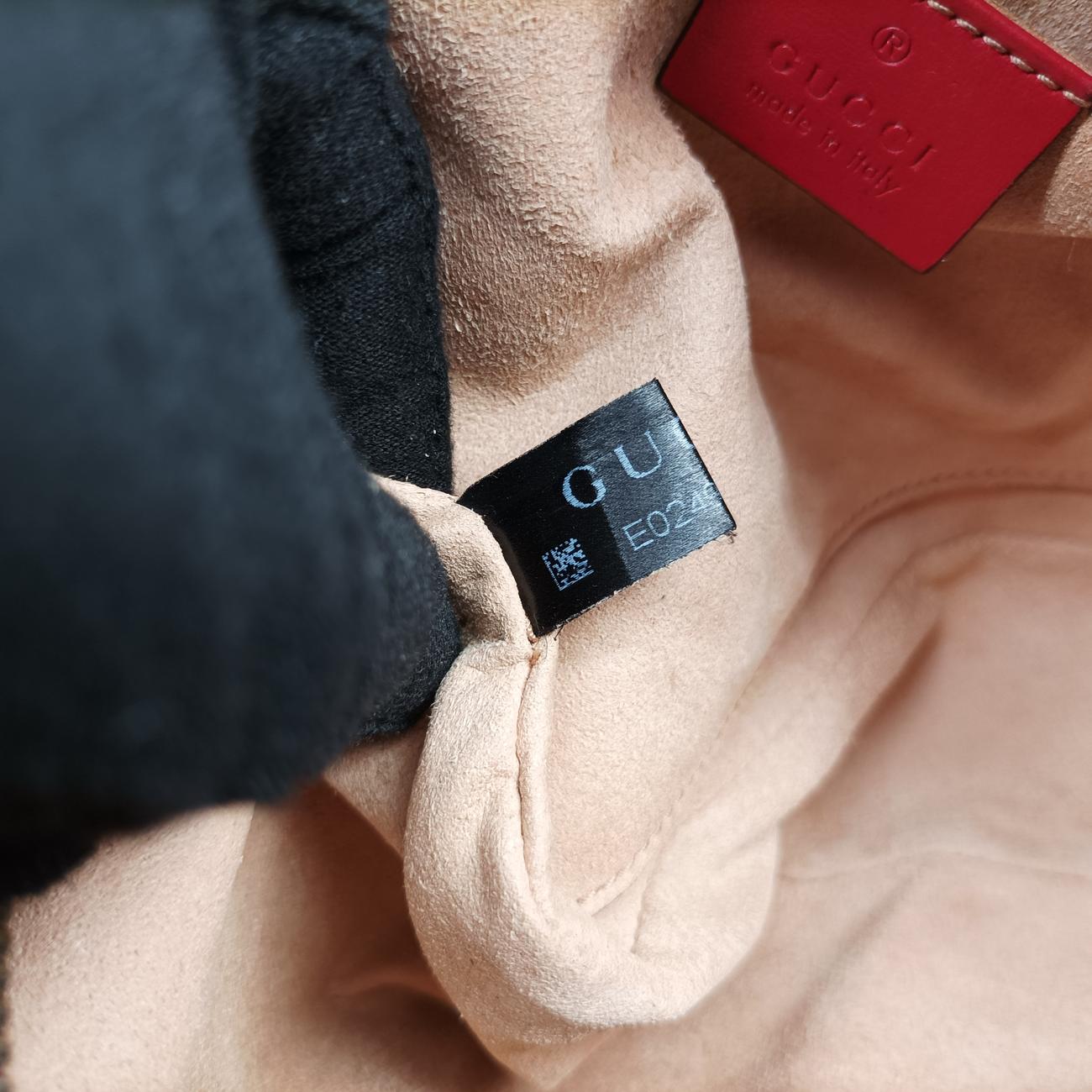 Pre-owned Gucci GG Marmont Red Leather 447632 shoulderbag | stylenewstar