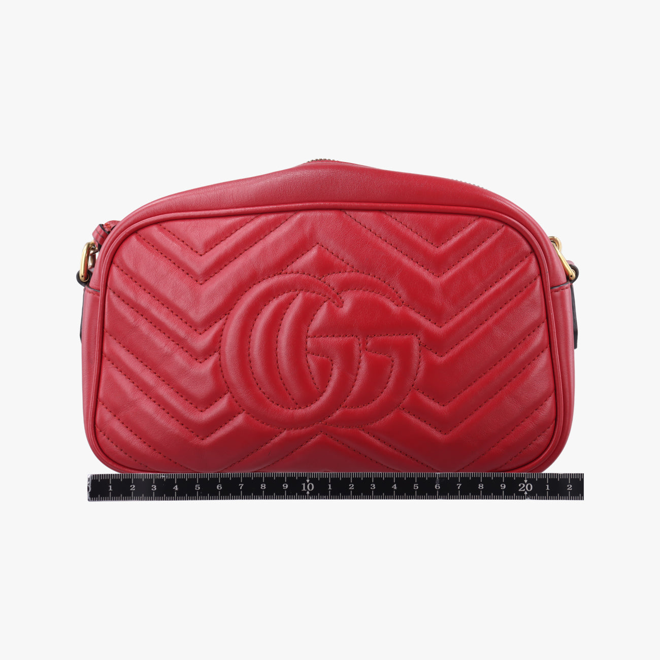 Pre-owned Gucci GG Marmont Red Leather 447632 shoulderbag | stylenewstar
