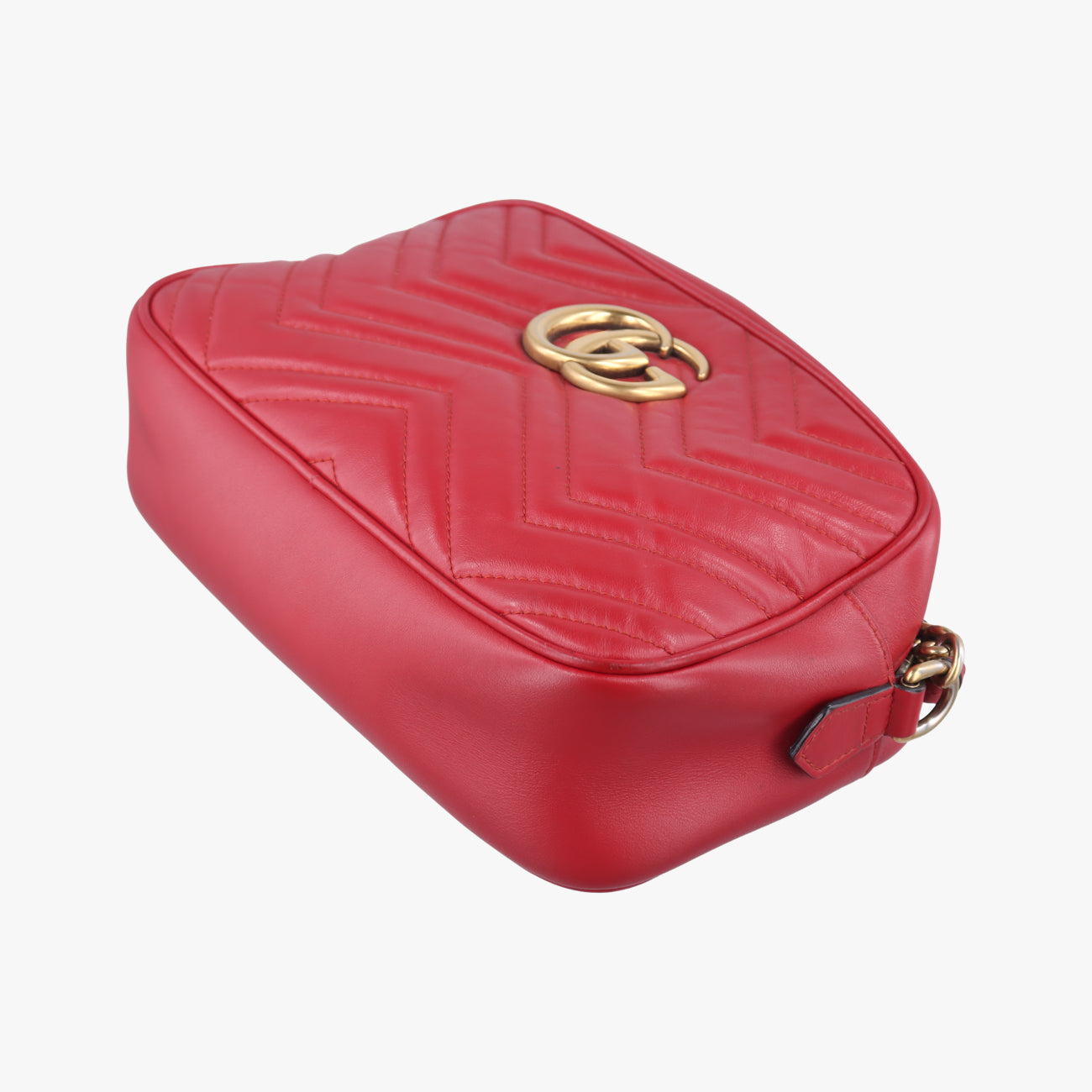 Pre-owned Gucci GG Marmont Red Leather 447632 shoulderbag | stylenewstar