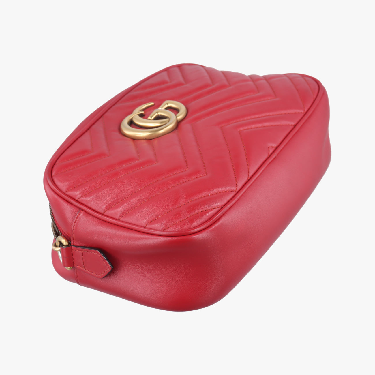 Pre-owned Gucci GG Marmont Red Leather 447632 shoulderbag | stylenewstar