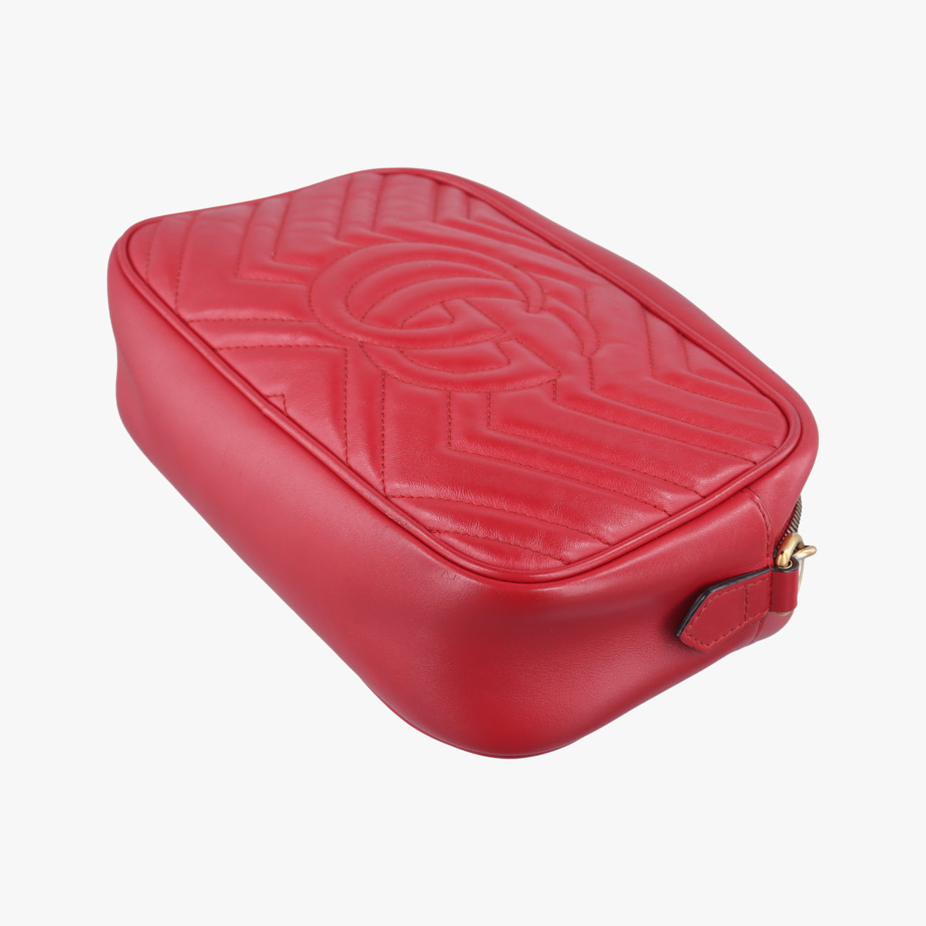 Pre-owned Gucci GG Marmont Red Leather 447632 shoulderbag | stylenewstar