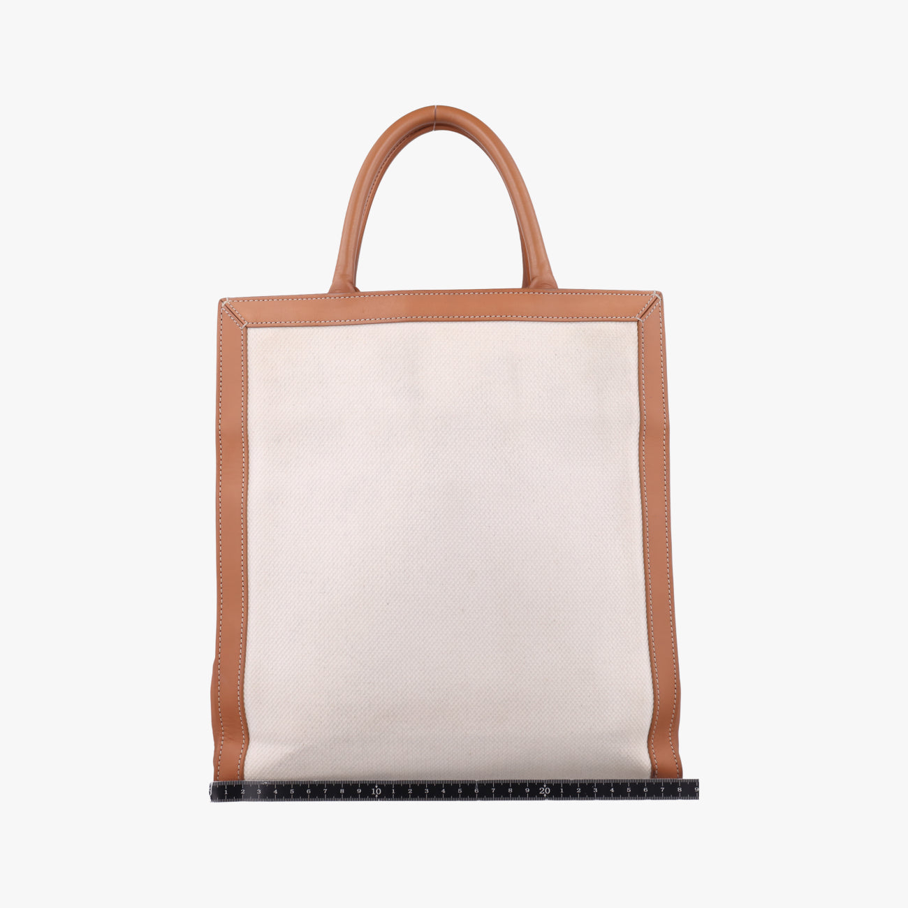 Secondhand Celine Vertical CABAS White×brown Canvas×leather  shoulderbag | stylenewstar