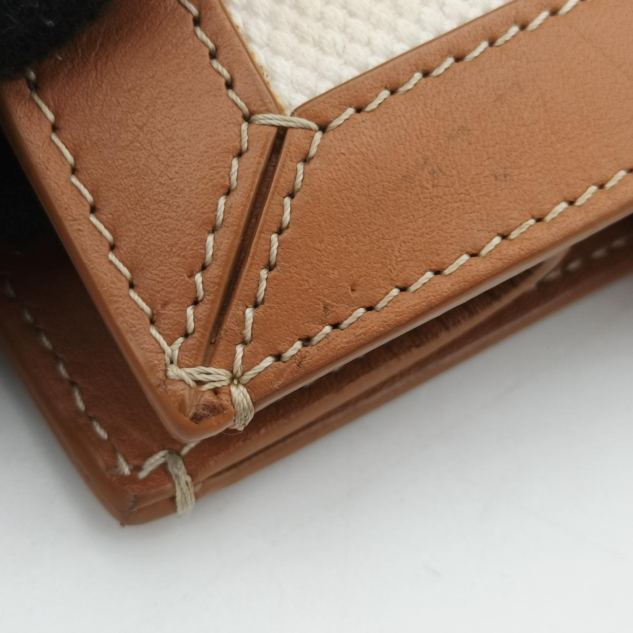 Secondhand Celine Vertical CABAS White×brown Canvas×leather  shoulderbag | stylenewstar